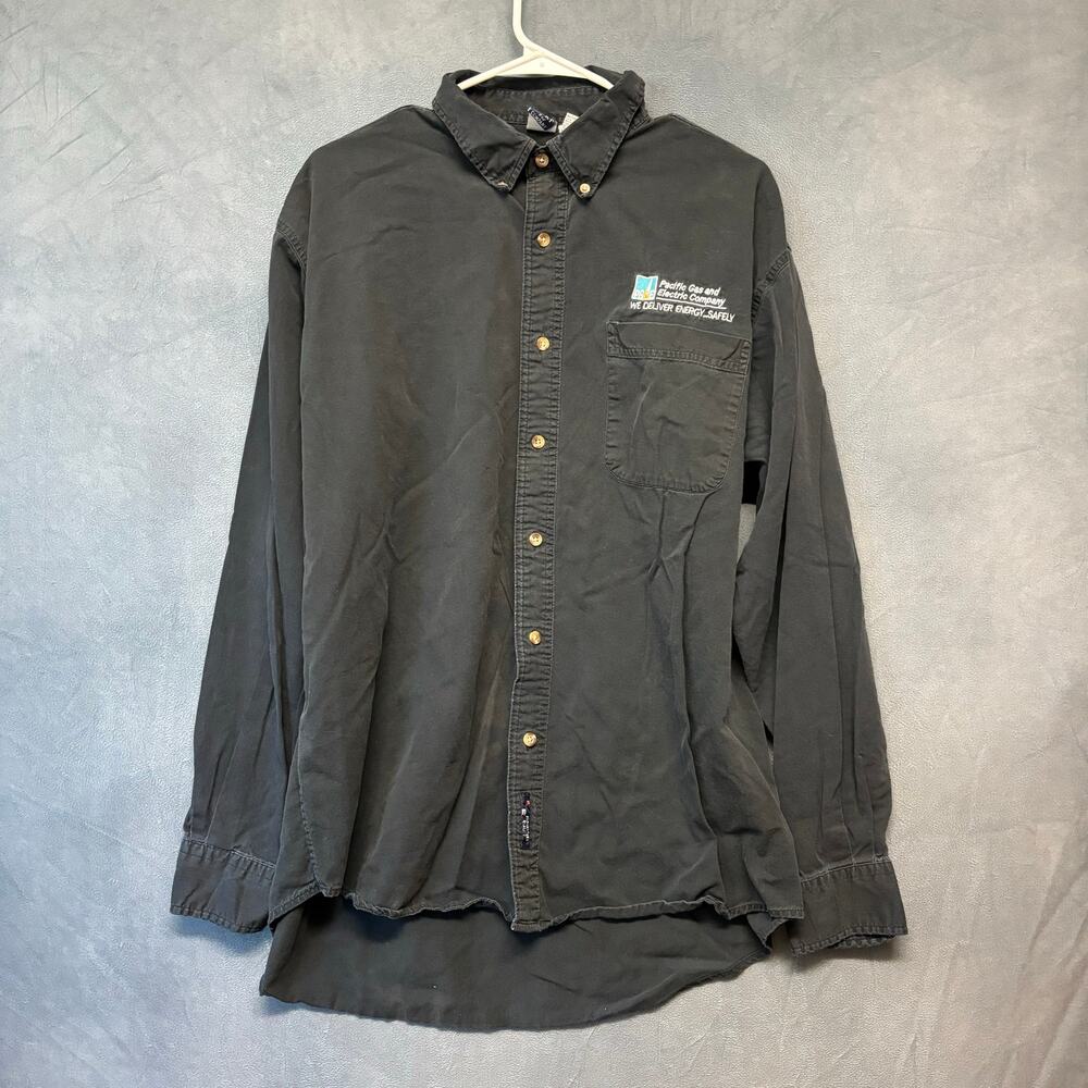 PG&E Embroidered Long Sleeve Shirt XL Button Down Utility Work Fresno California